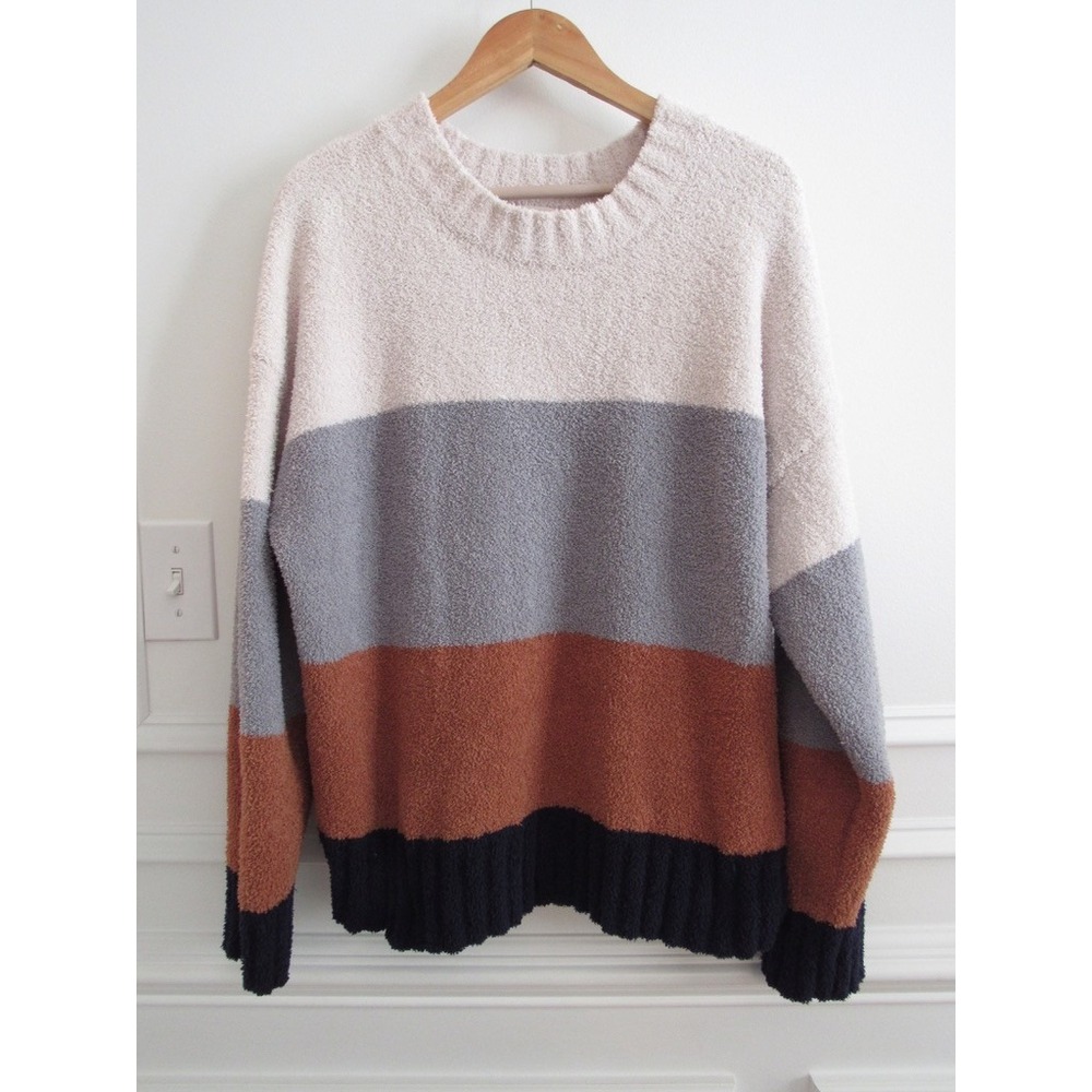 Thread & Supply Colorblock Cozy Sweater XL Stone Rust Navy